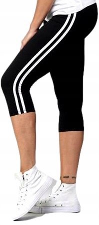 FIT LEGGINSY damskie Z LAMPASEM 3/4 kryjące MORAJ