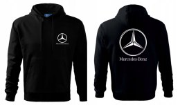 Bluza MERCEDES wciągana męska z kapturem logo na piersi i duże na plecach M