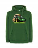 CIEMNOZIELONA bluza JOHN DEERE męska wciągana z kapturem dla rolnika r.XS