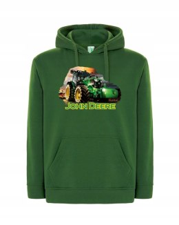 CIEMNOZIELONA bluza JOHN DEERE męska wciągana z kapturem dla rolnika r.XS