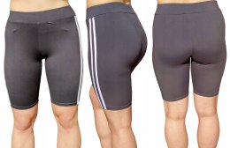 Kolarki LEGGINSY krótkie przed kolana fitness joga sport SZARE L/XL