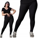 Legginsy czarne BAMBUSOWE damskie kryjące wysokim stanem 7XL leginsy getry