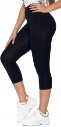 Legginsy 3/4 joga trening BAWEŁNIANE PREMIUM black L/XL