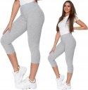 Legginsy damskie gładkie 3/4 GETRY BAWEŁNIANE S/M