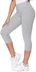 Legginsy damskie gładkie 3/4 GETRY BAWEŁNIANE S/M