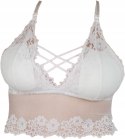 Biały TOP KORONKOWY bralet CROP na imprezę z wkładkami 65-75 cm A-C