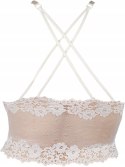 Biały TOP KORONKOWY bralet CROP na imprezę z wkładkami 65-75 cm A-C