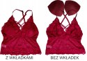 Biały TOP KORONKOWY bralet CROP na imprezę z wkładkami 65-75 cm A-C