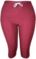 Spodnie LEGGINSY 3/4 damskie BORDOWE rybaczki 3XL