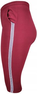 Spodnie LEGGINSY 3/4 damskie BORDOWE rybaczki 3XL