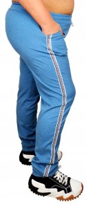 Spodnie LEGGINSY damskie z lampasem dresowe 5/6XL