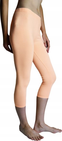 BRZOSKWINIA legginsy damskie BAWEŁNA 3/4 PREMIUM roz. M/L