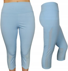 Legginsy damskie sportowe 3/4 błękitne L/XL MIEGO